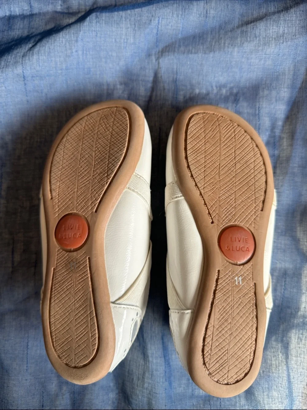 Livie & Luca Girls' Cream Patent Mary Jane Cross-Strap Shoes - Picture 2 of 3